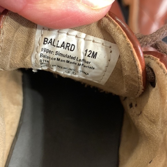 Boys Brown faux Leather Shoes size 12 boat shoes chukka boots chestnut - Picture 4 of 5